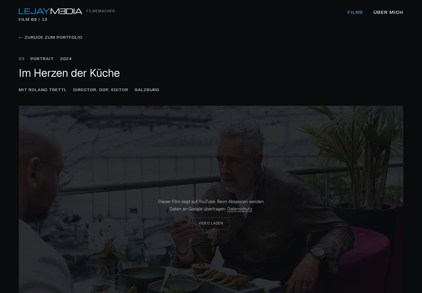 Projektseite eines Dokumentarfilms