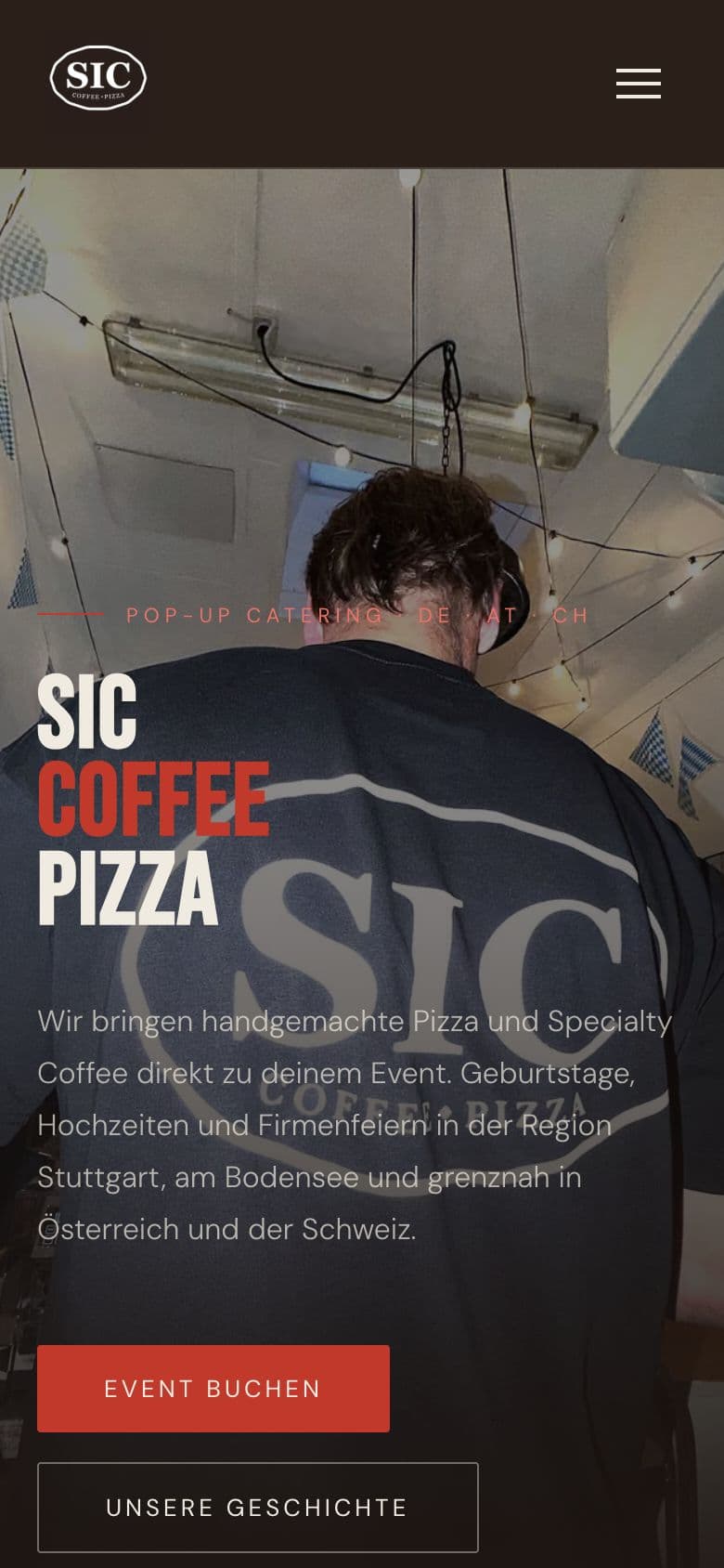 SIC Coffee Pizza auf dem Handy